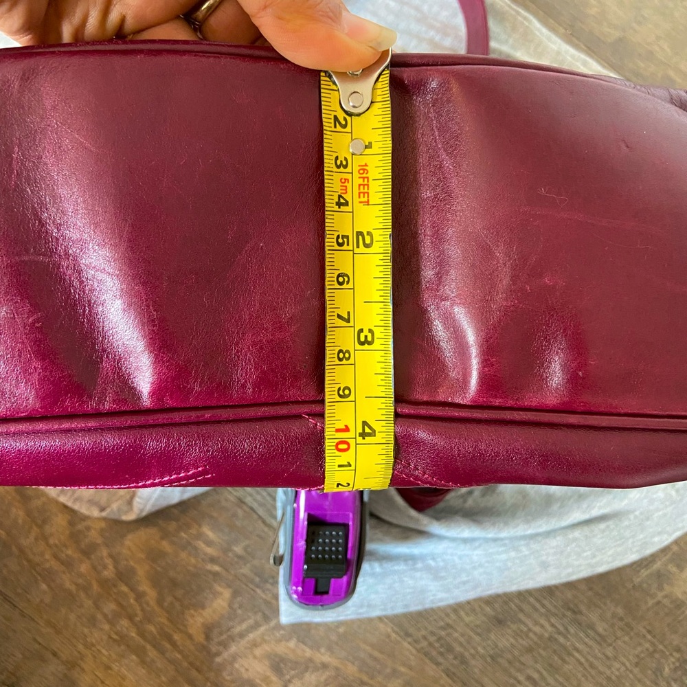 Vintage 1970 Loris Azzaro Paris Purse Burgundy Genuine Leather Shoulder Bag EUC - Picture 13 of 16